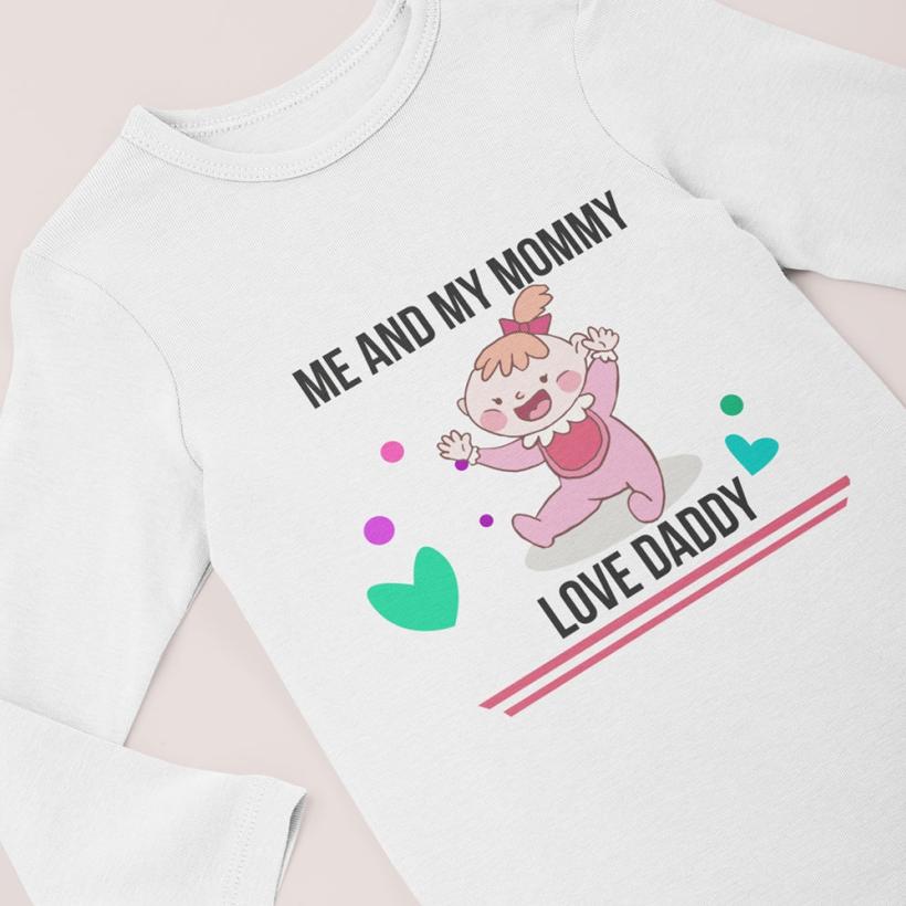 Разпродажба - Бебешко боди - Me and my mommy love daddy