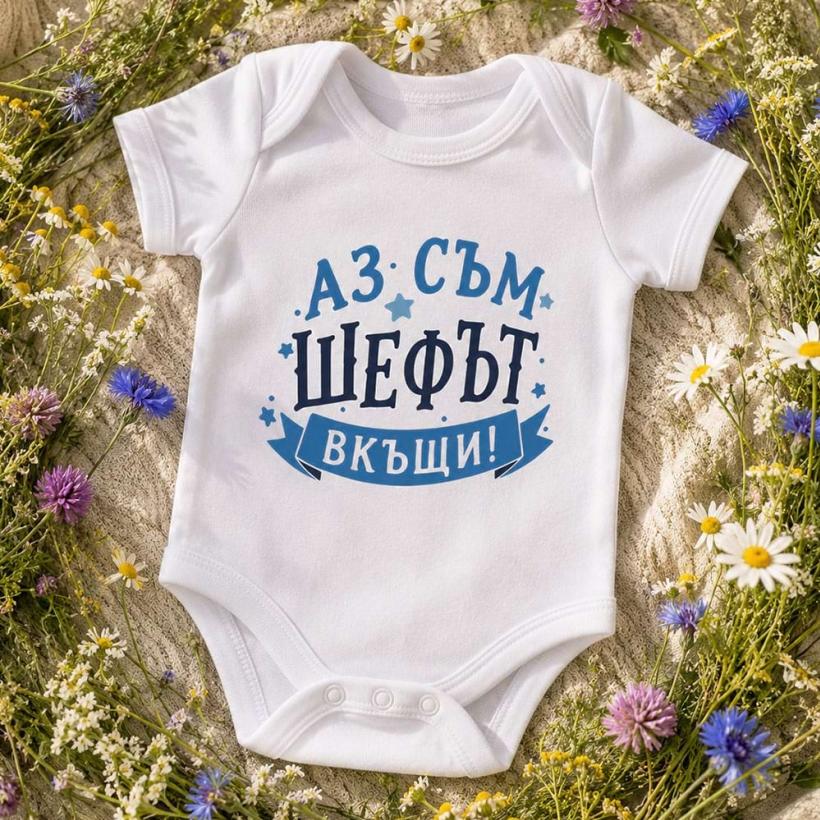 Разпродажба - Бебешко боди - Аз съм шефът вкъщи 