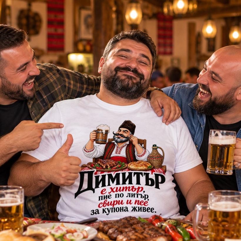Мъжка тениска за Димитровден - Димитър е хитър... 