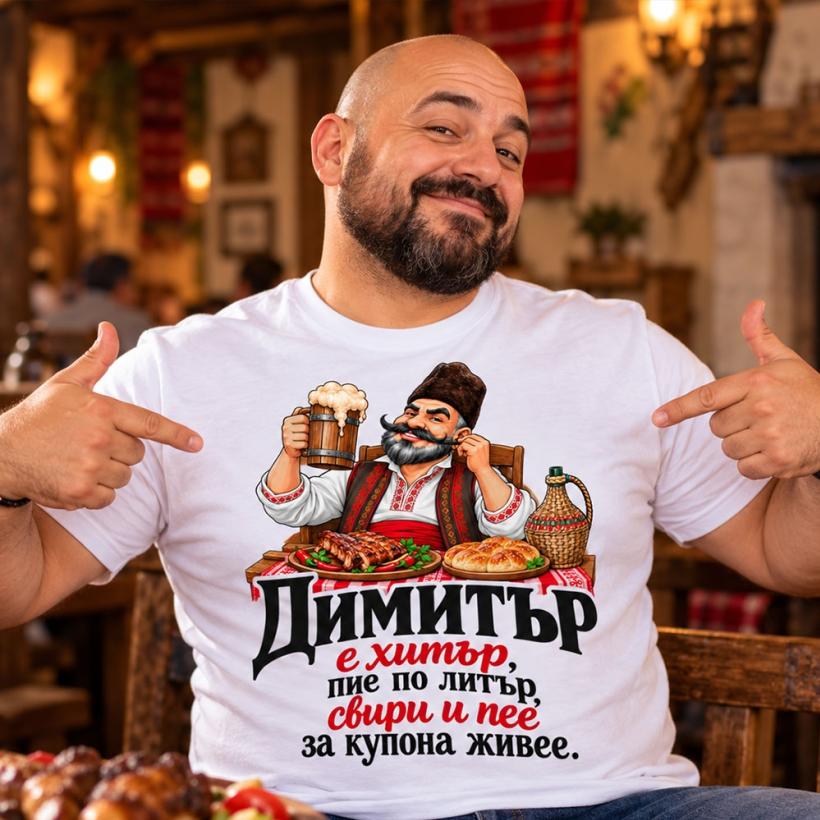 Мъжка тениска за Димитровден - Димитър е хитър... 