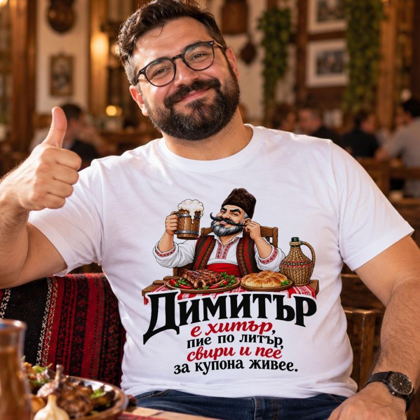 Мъжка тениска за Димитровден - Димитър е хитър... 