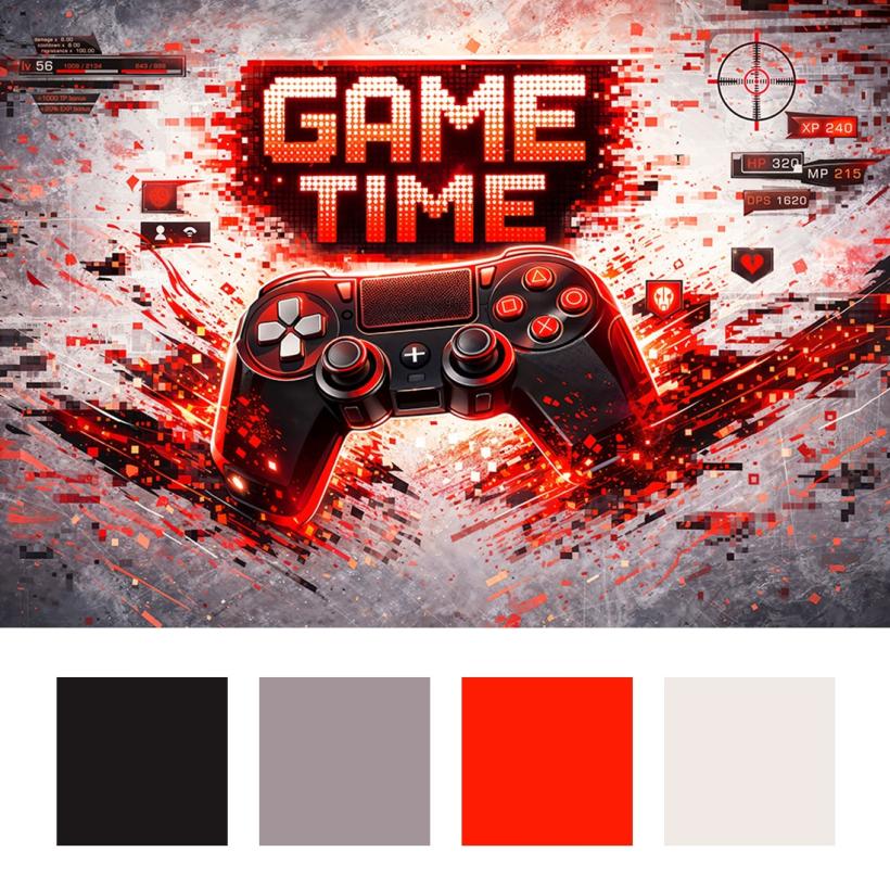 Фототапет геймърски дизайн Game Time