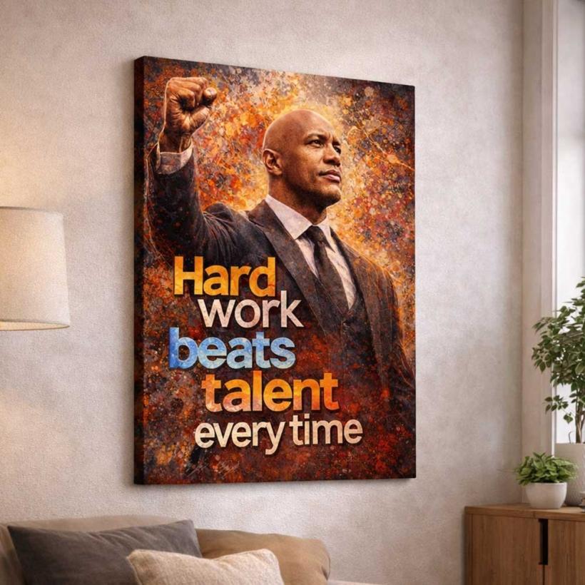 Kартина от канава – Hard Work Beats Talent
