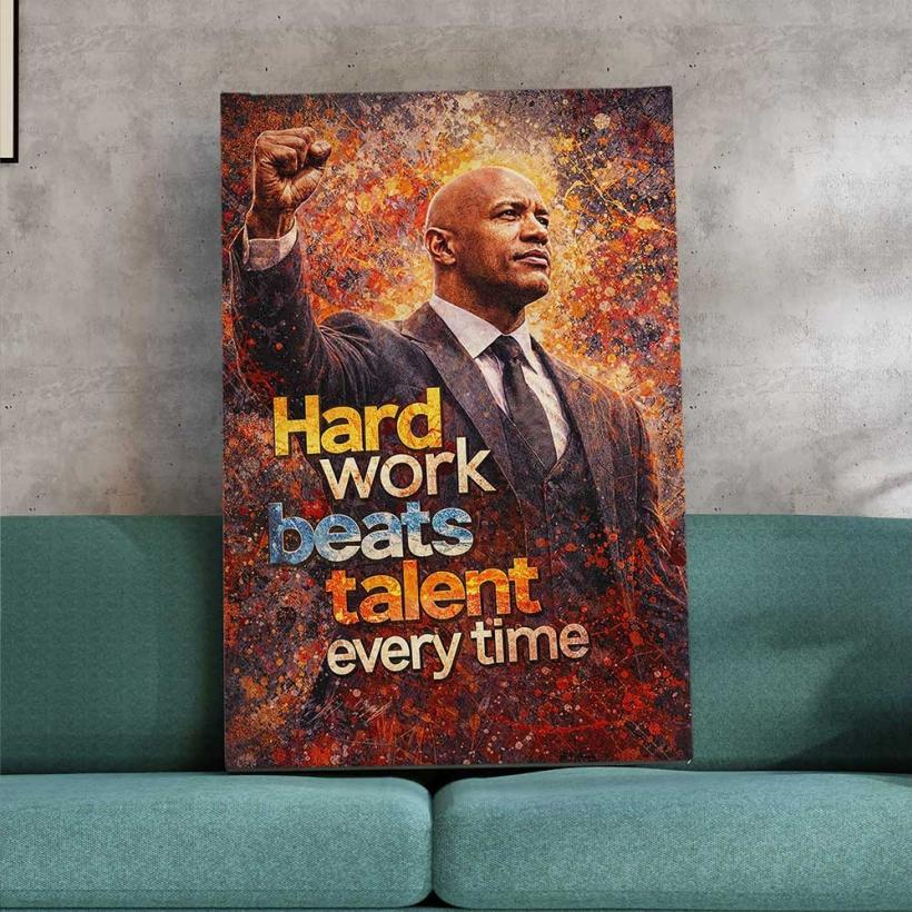 Kартина от канава – Hard Work Beats Talent
