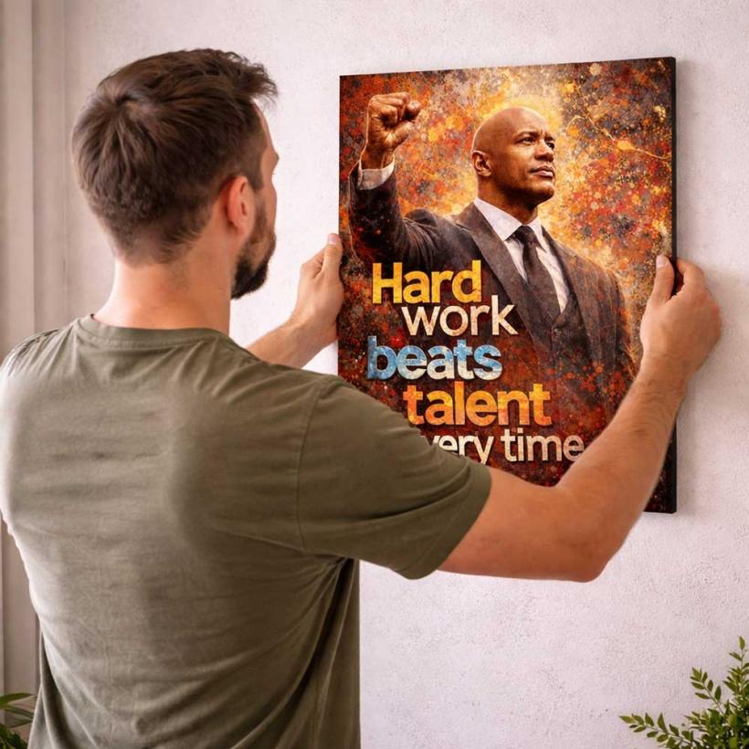 Kартина от канава – Hard Work Beats Talent