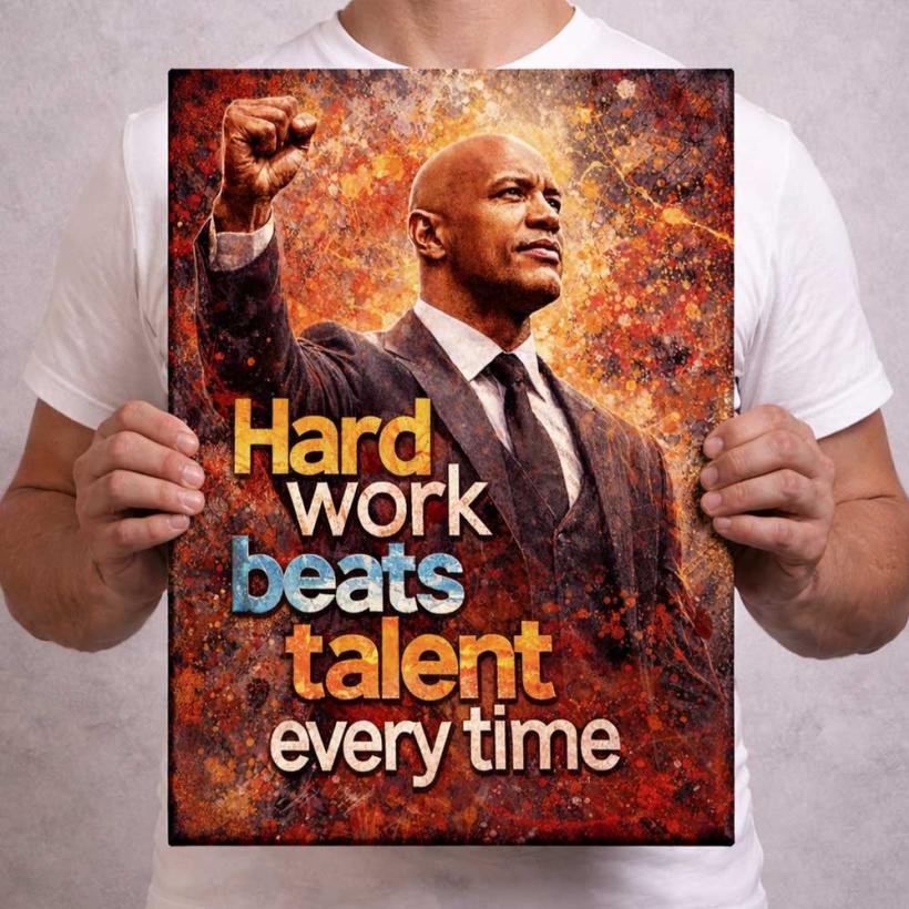 Kартина от канава – Hard Work Beats Talent