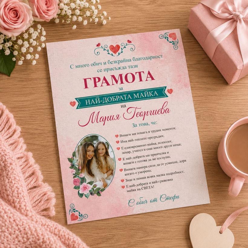 Персонализирана грамота за майка