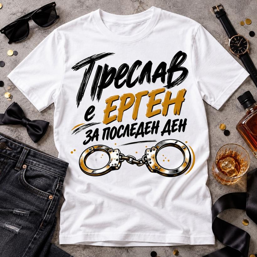 Мъжка тениска с име - ерген за последен ден