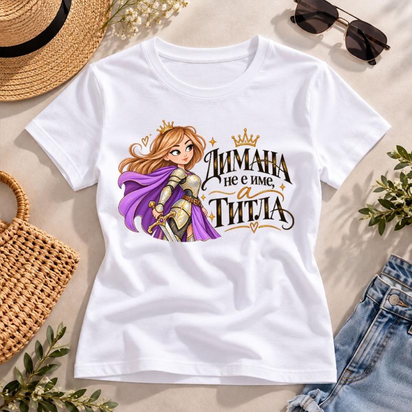 Дамска тениска ДИМАНА не е име, а ТИТЛА