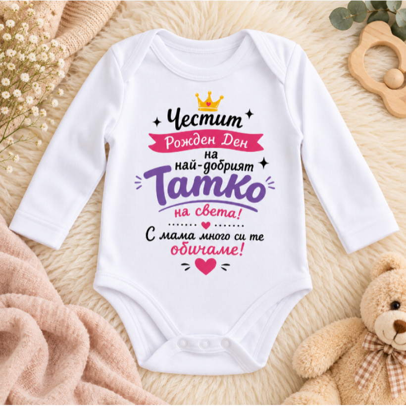 Разпродажба - Бебешко боди - Честит Рожден Ден на ...