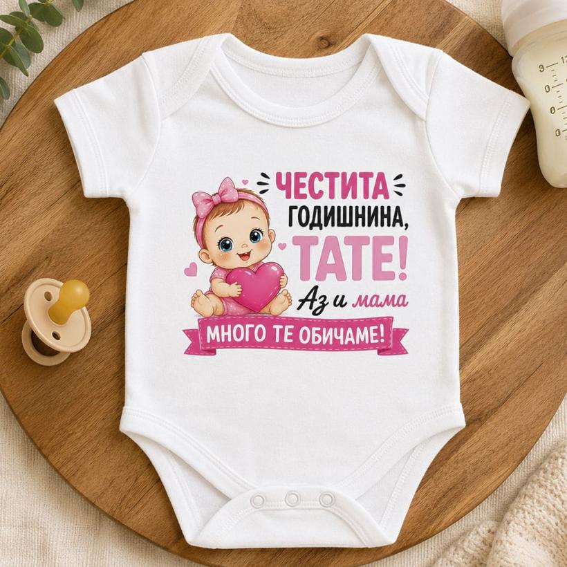 Бебешко боди - Честита годишнина, тате!