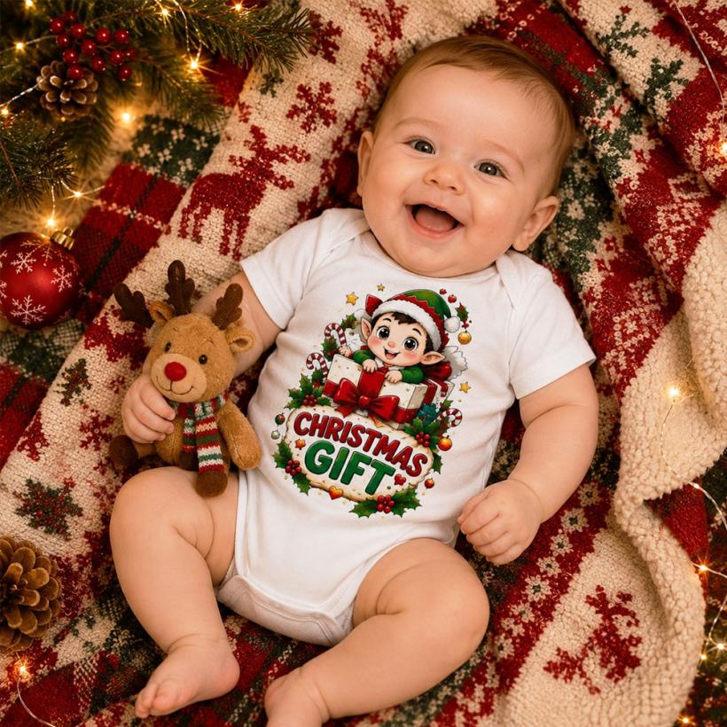 Комплект Тениска + Боди - Daddy and chrismas gift 2