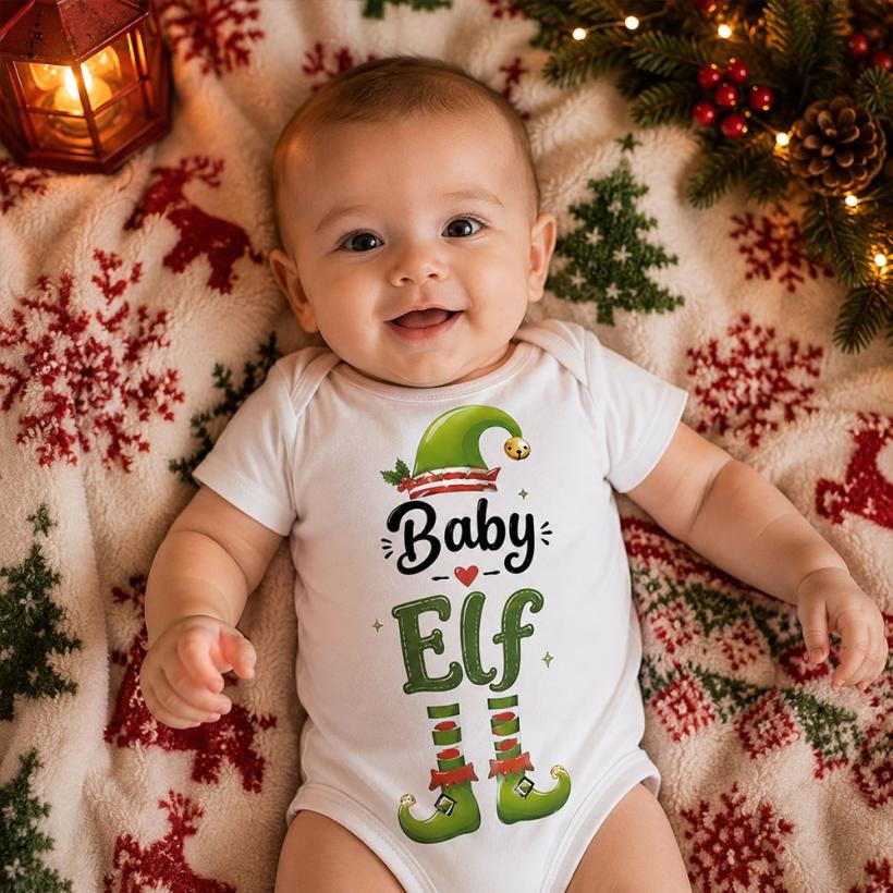 Комплект Тениска + Боди - Daddy elf, baby elf