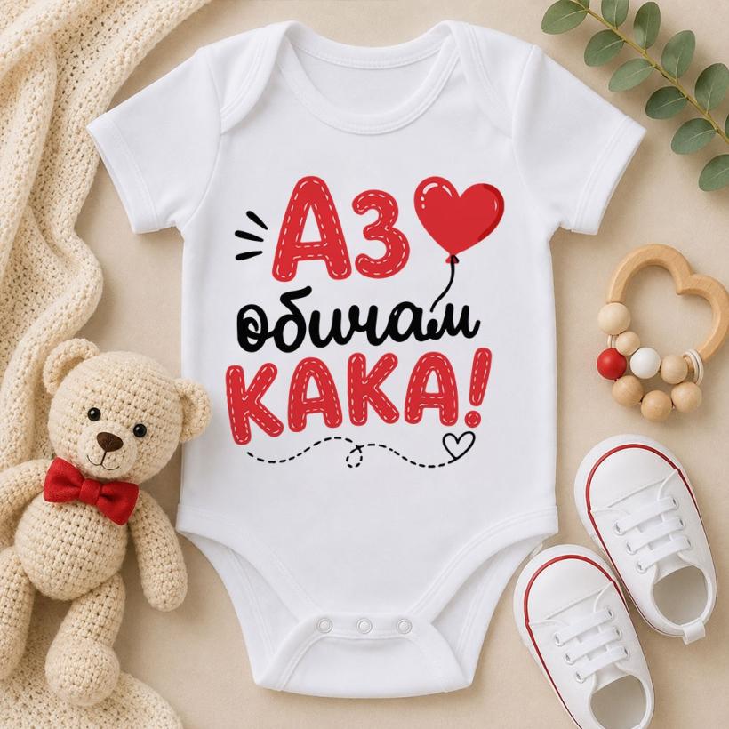 Бебешко боди - Аз обичам кака!
