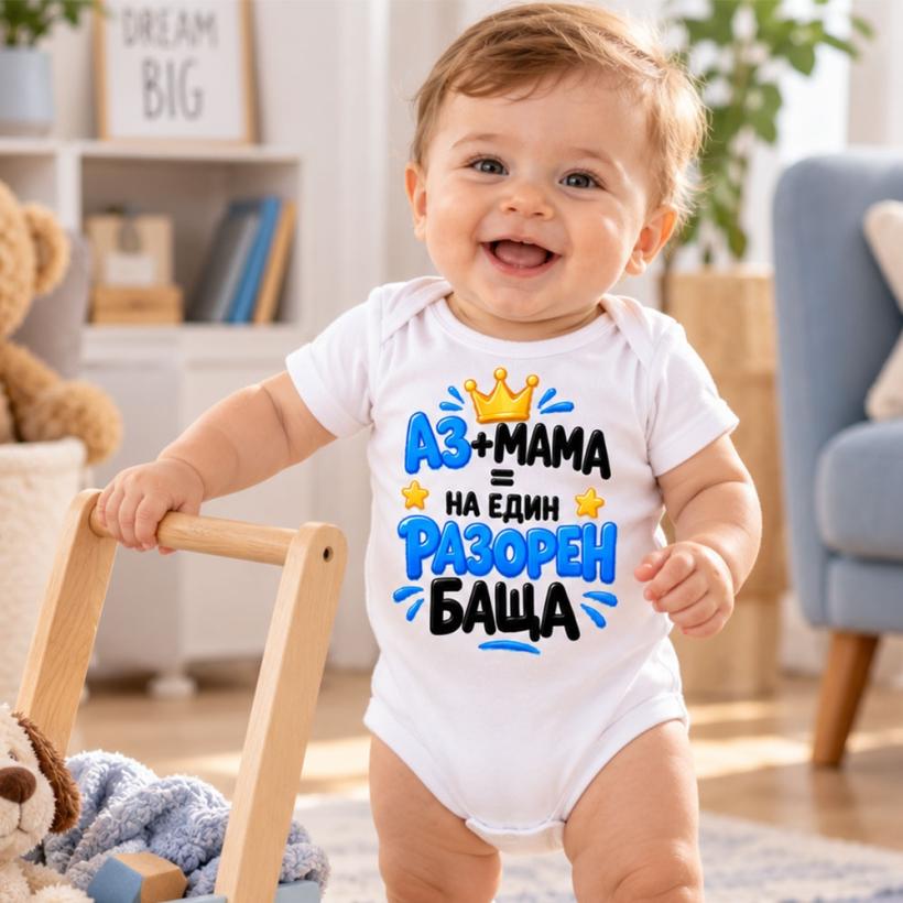 Бебешко боди - аз+мама=един разорен баща