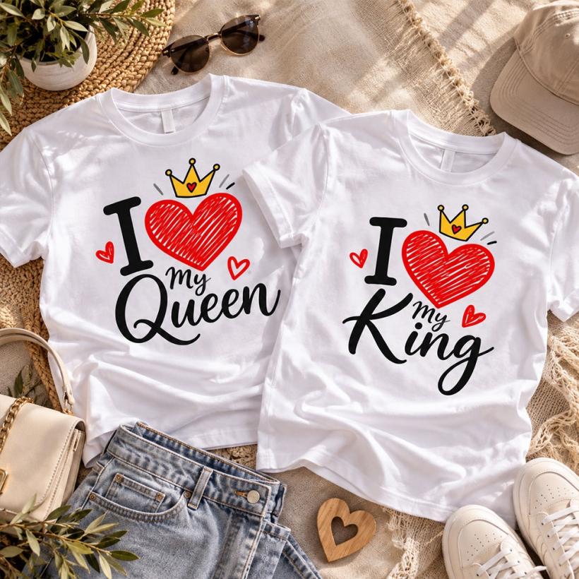 Комплект щампи - I Love my King - I love my Queen