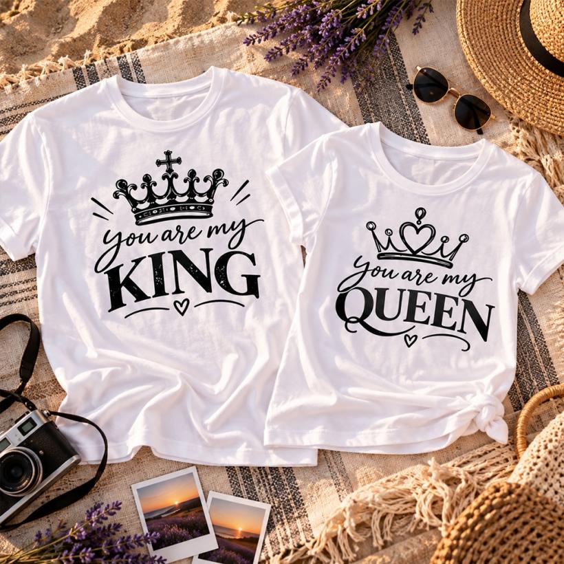 Комплект тениски с щампи - you are my Queen - you are my King