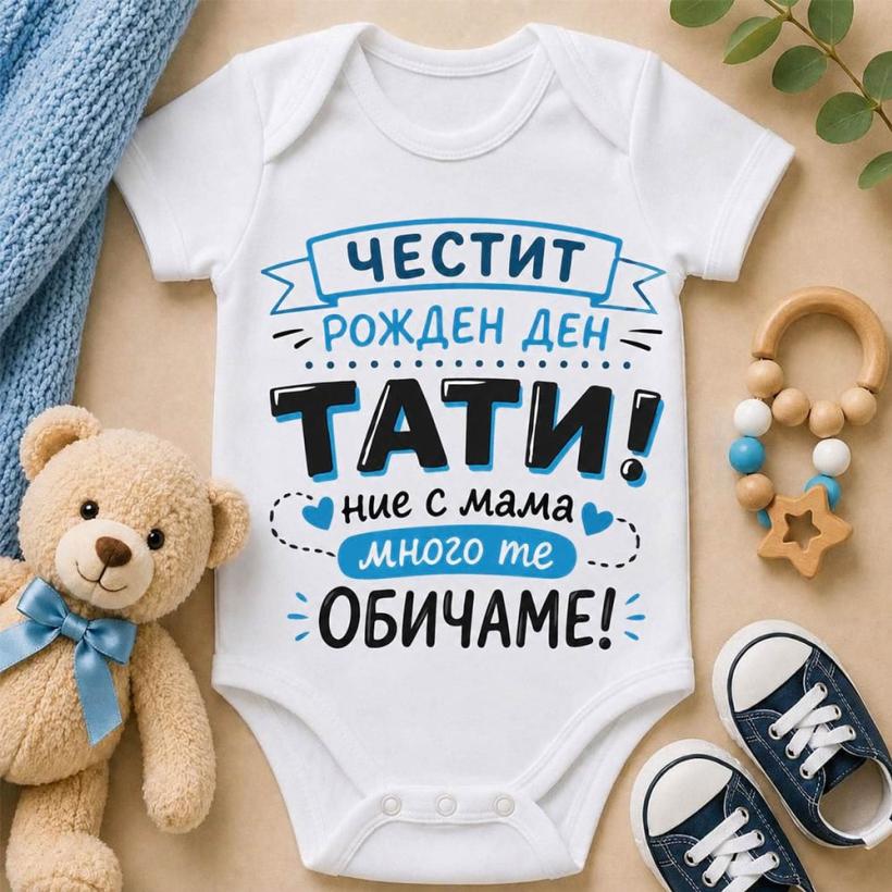 Бебешко боди - Честит рожден ден, Тати!